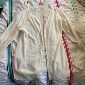 girls cream button up cardigan